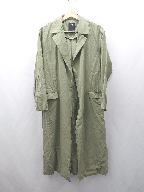 ◇ ⊇ AZUL BY MOUSSY アズールバイマウジー ノーボタン 長袖 ガウンコート サイズM カーキ レディース E拍卖