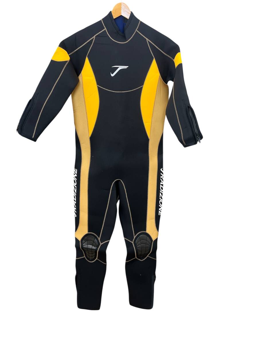 Tradizione ウエットスーツ ダイビング ダイビングスーツ シュノーケリング ウォータースポーツ 黒xゴールド ジッパー付 現状品【JN115】拍卖