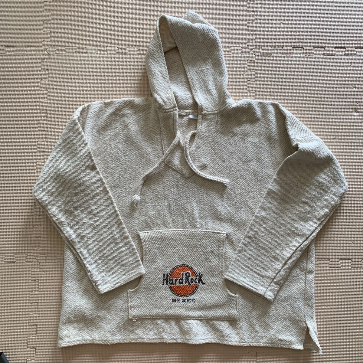 【Hard Rock Cafe】ハードロックカフェ メキシコ メキシカンパーカー XL 生成り メキシコ製 Creaciones Vazquez拍卖