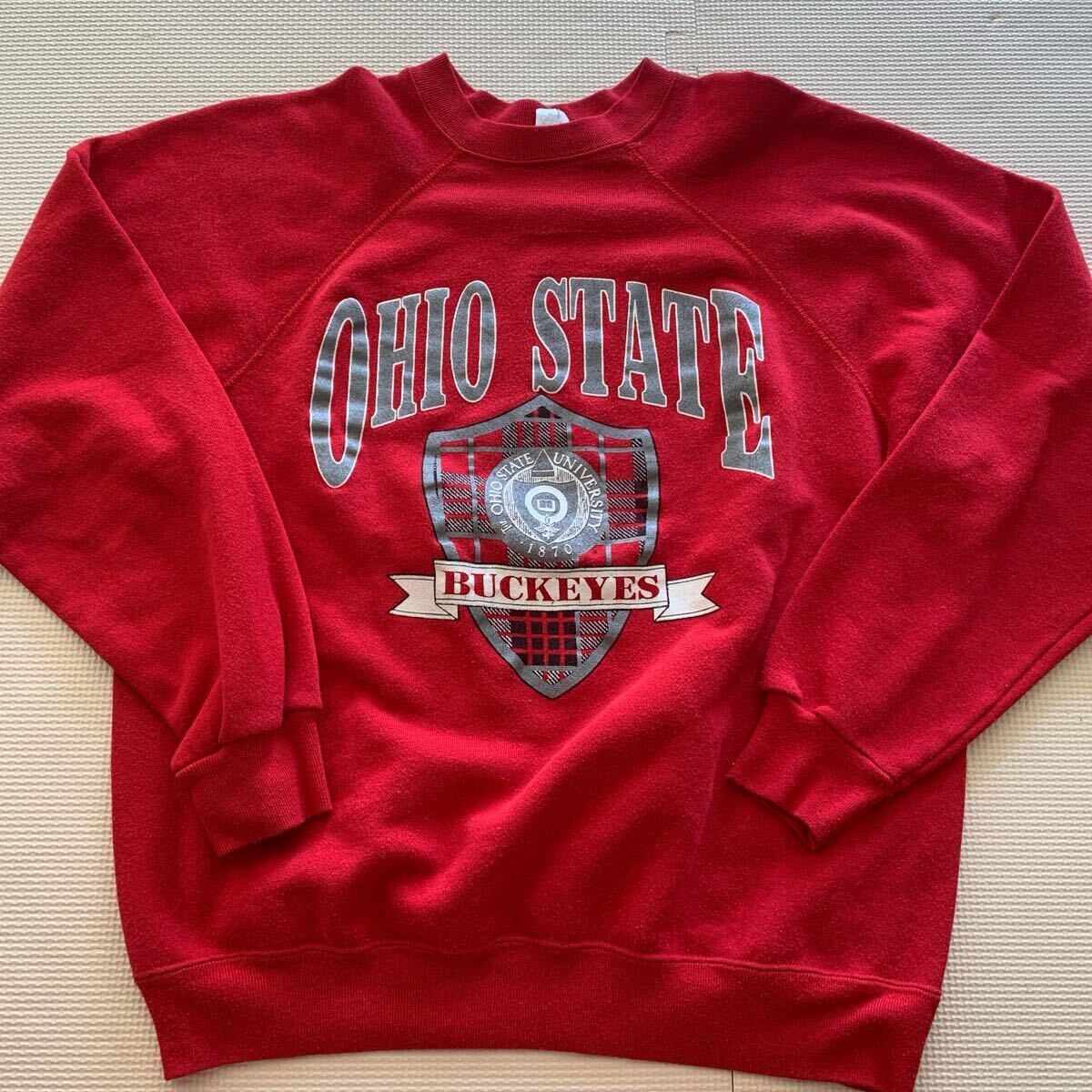 80s【Artex】アルテックス ラグラン スウェット OHIO State カレッジスウェット USA製 拍卖