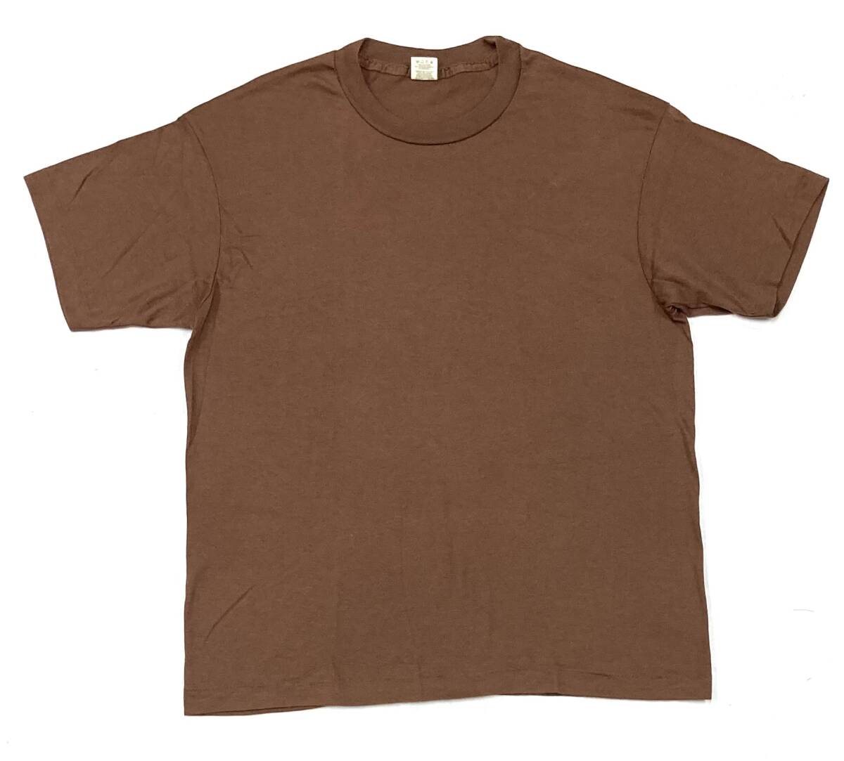 デッド USA製 80s SCREEN STARS スクリーンスターズ ブランク Tシャツ L 無地 ブラウン 茶 無地T拍卖