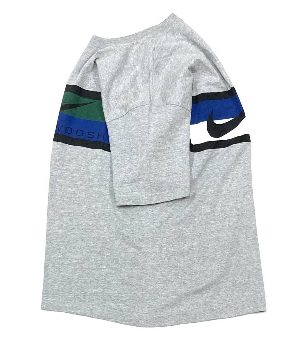 90s USA製 NIKE SWOOSH 両面プリント tシャツ グレー M ビンテージ スウォッシュ ナイキ拍卖