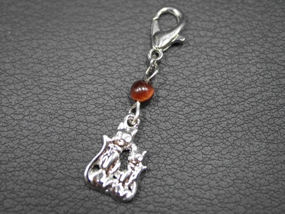 レッドタイガーアイ×猫の大人可愛いチャーム 218拍卖