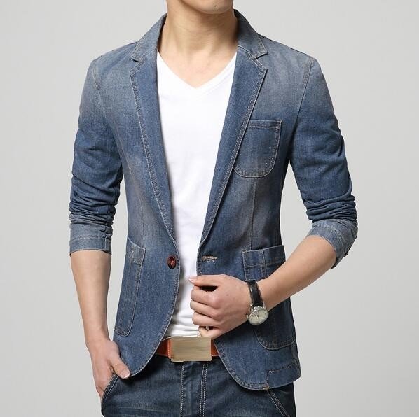 cjx827★新品 2色 メンズテーラードジャケット ブレザー デニム シンプル カジュアルスーツ ビジネススーツ トップス お洒落 M~3XL拍卖