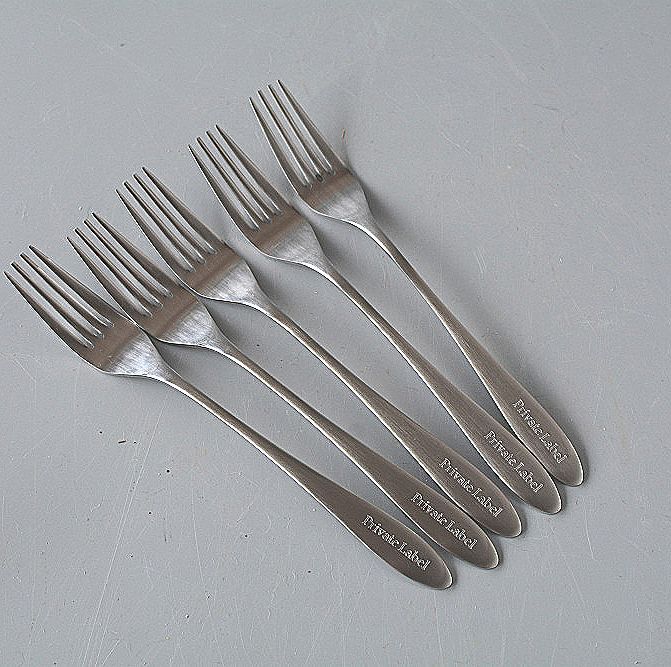 ディナーフォーク 5本セット プライベートレーベル マットな艶消し拍卖