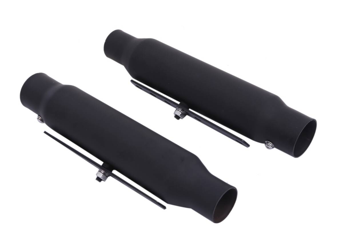 アメリカン ショート スリップオン マフラー ブラック 2本セット ルネッサ エストレヤ W400 W650 W800 BOLT XL883 GN125 等 汎用 社外品拍卖