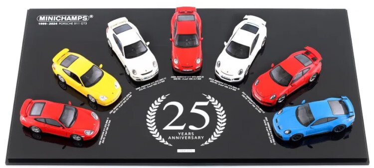 ミニチャンプス 1/43 7台セット ポルシェ 911 GT3 25周年記念 1999-2024 22台限定 Minichamps Porsche 996 997 991 412067025拍卖