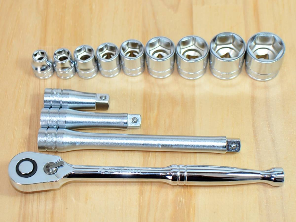 ●SIGNET 9.5sq ラチェットハンドル KTC エクステンションバー ソケット セット★BE3 B3 3/8 ラチェットセット拍卖
