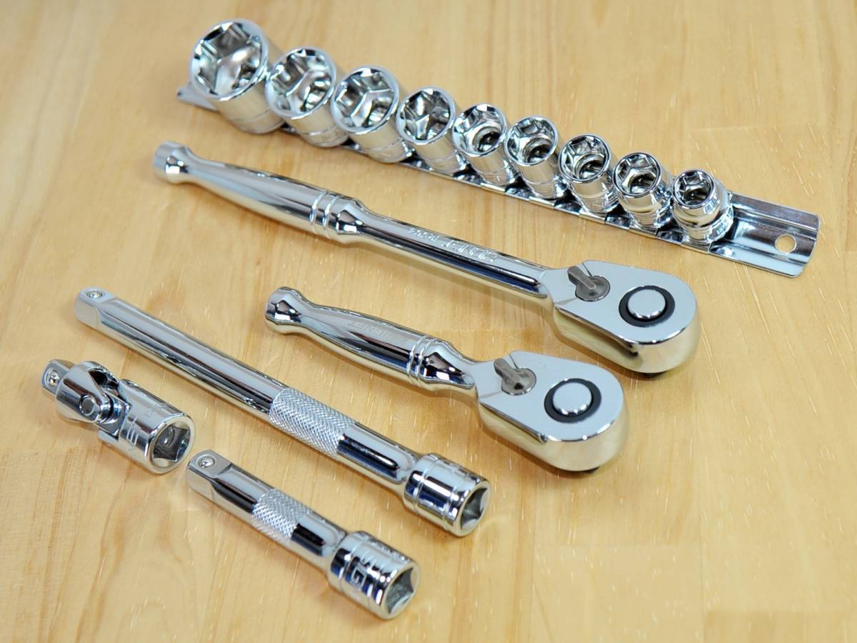 ★SIGNET 9.5sq ラチェットセット ソケット 9個 ラチェットハンドル ショート★シグネット 3/8 ソケットホルダー♪拍卖