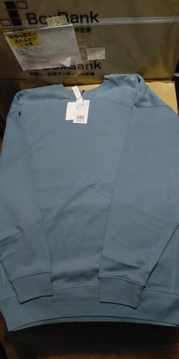 未使用自宅保管品OPAQUE.CLIP UNISEXシルキーウラケ クルーネックスウェット カラーブルー サイズXL拍卖