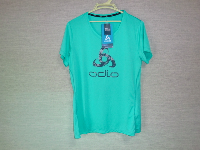 新品 オドロ(ODLO) エレメントライト プリントTシャツ レディース Lサイズ ATHLETIC FIT   セラミクール拍卖