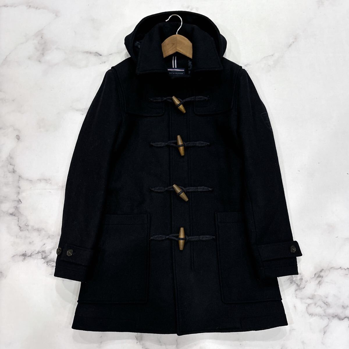 Z * 15AW 国内正規品 '着心地抜群' TOMMY HILFIGER トミーヒルフィガー 高品質 メルトンウール ダッフルコート M メンズ アウター拍卖