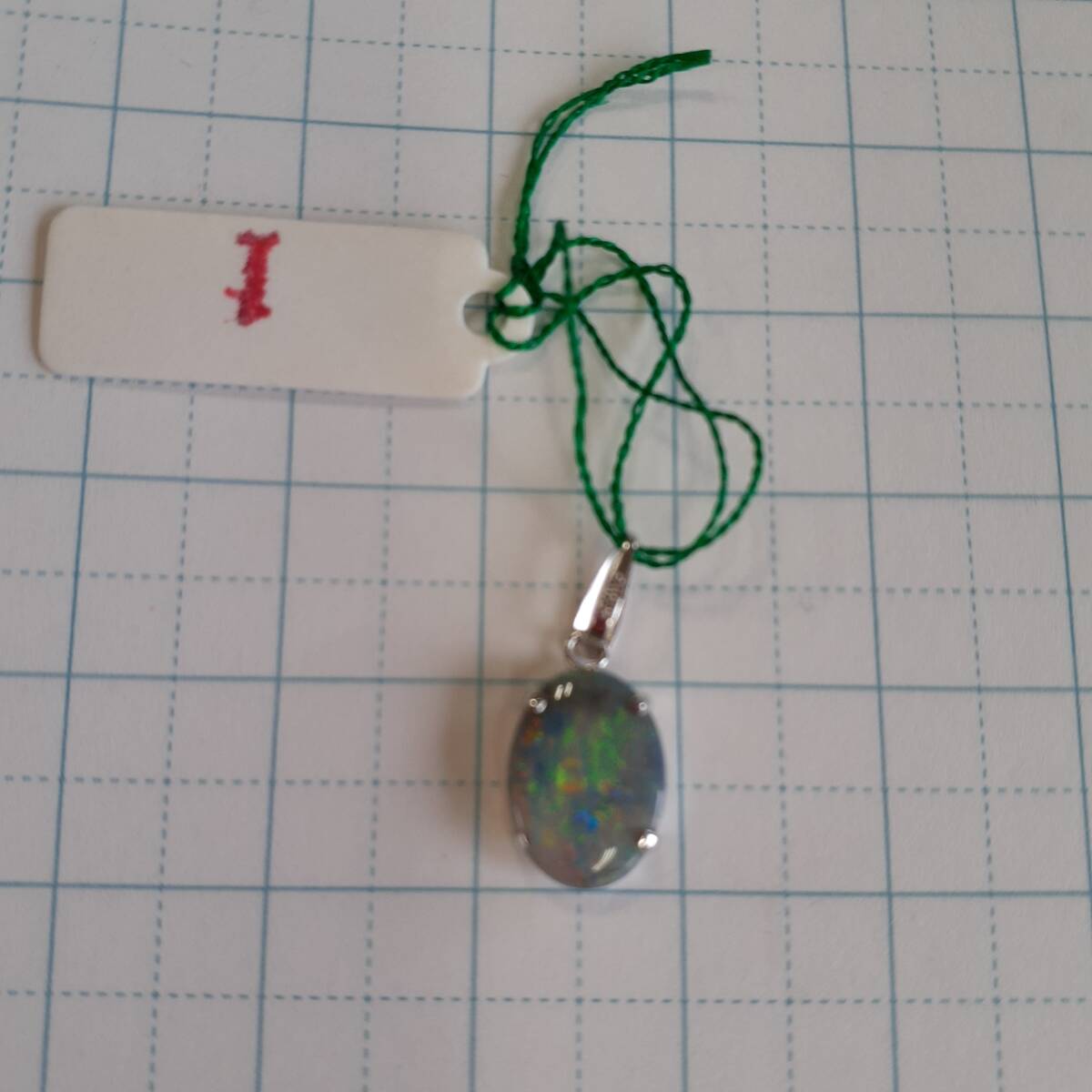 新品 オパール ペンダントトップ K14 ホワイトゴールド 1拍卖