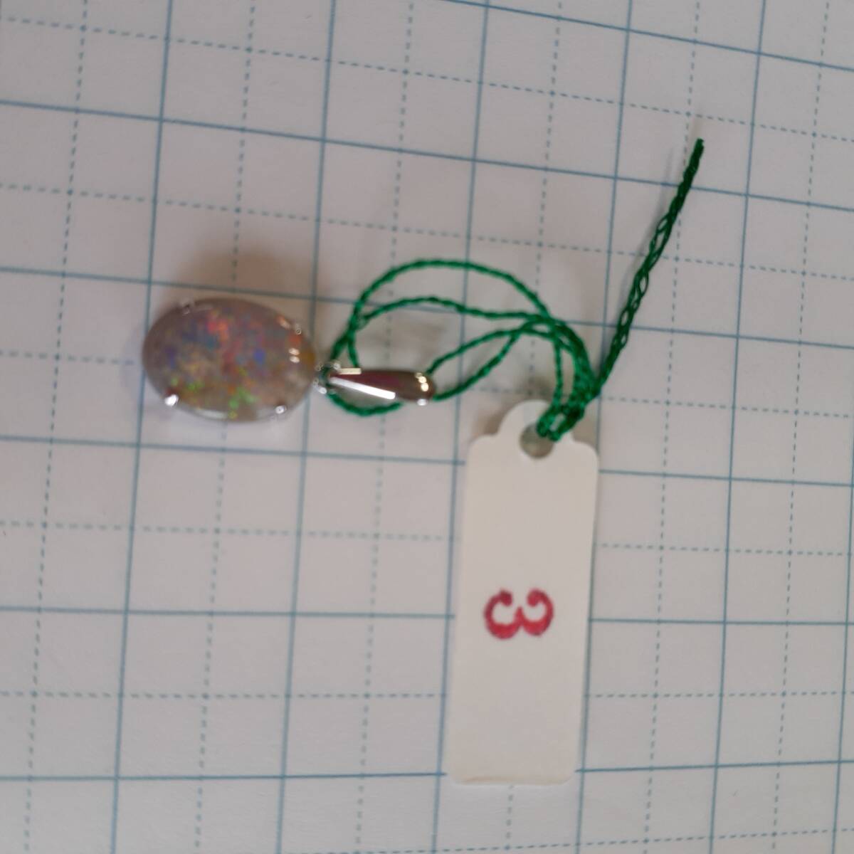 新品 オパール ペンダントトップ K14 ホワイトゴールド 3拍卖