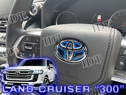 300系 ランドクルーザー ステアリング エンブレムシート ステッカー カバー ガーニッシュ インテリアパネル ランクル300 ヒートブルー拍卖