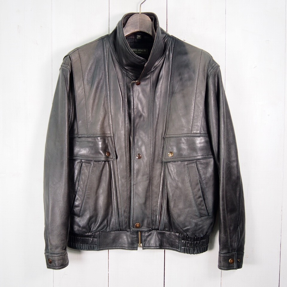 ウィンドアーマー WIND ARMOR NICHIWA 本革ラムレザージャケット イタリア製羊革使用(M)ダークチャコール拍卖