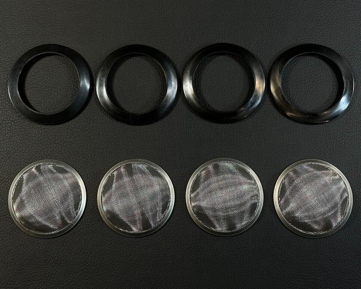 CR ファンネルネット 4個 細目 ラウンド型 取付バンド付 ステンレス製 車検対策 パワーフィルター カバー キャブレター メッシュ bv615拍卖