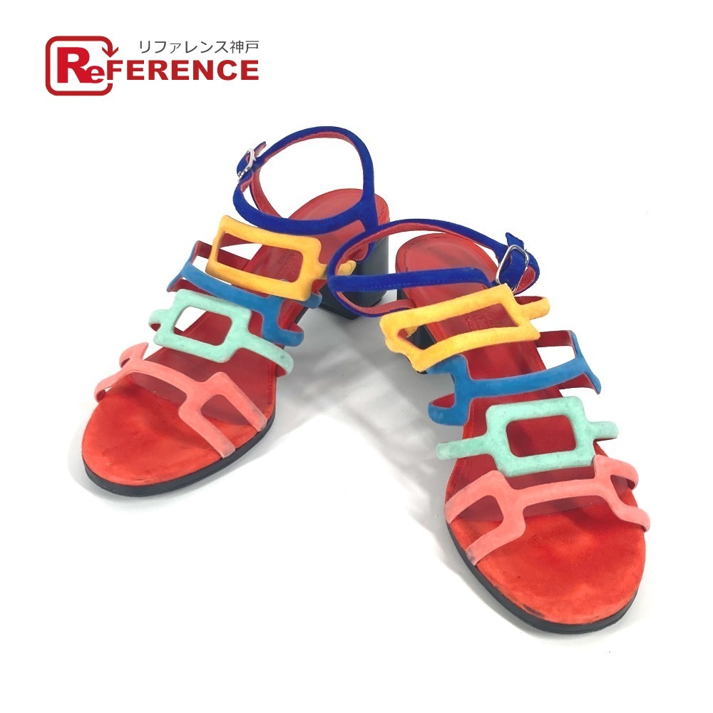 HERMES エルメス レインボー 靴 シューズ ヒール サンダル マルチカラー レディース【中古】拍卖