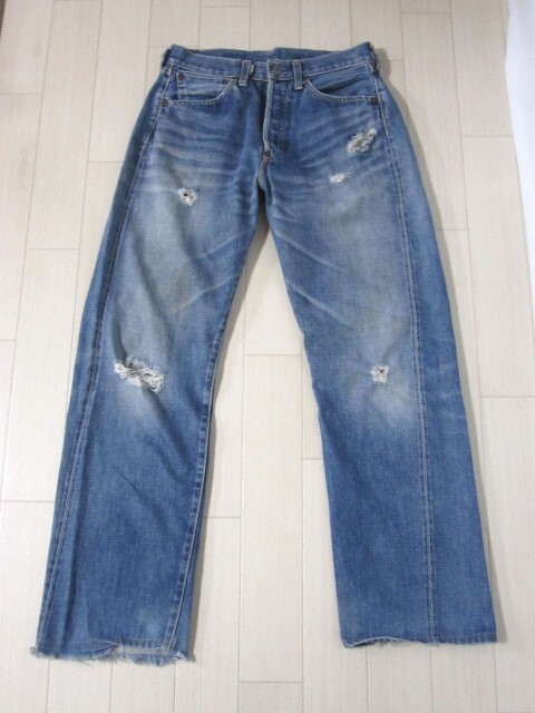 LVC LEVI’S 37501 日本製 ヴィンテージ復刻 W32 片面BIGE 赤耳 セルビッジ ボタンフライ 股リベット 【中古】YN7003IKED【送料無料】拍卖