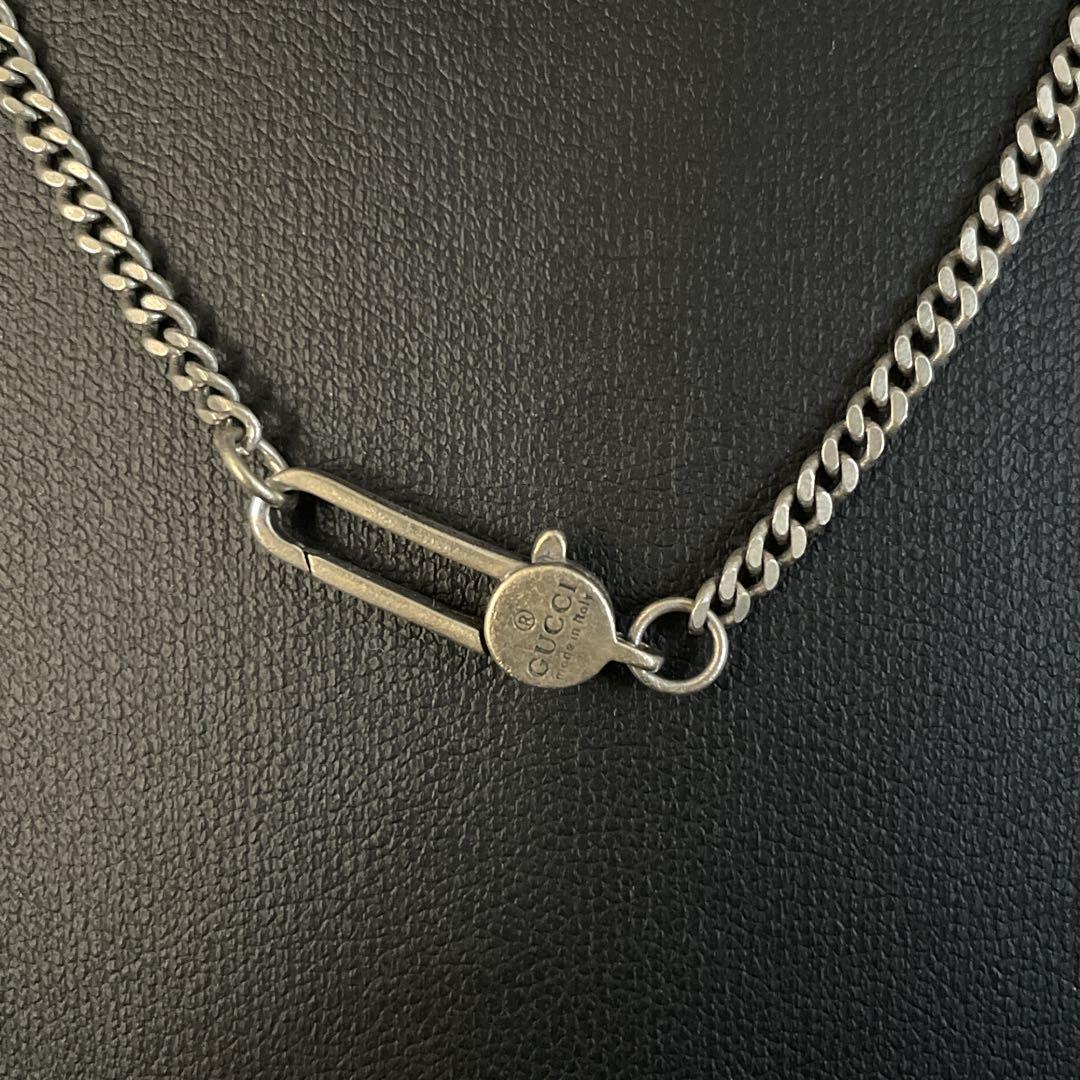 当時物 GUCCI オールド グッチ セーフティピンモチーフ ネックレス シルバー 喜平チェーン アクセサリー ユニセックス 拍卖