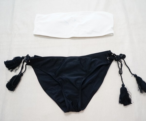 ★ブラック&ミルキーホワイト ローライズ紐ビキニ水着/スポーツビキニ水着/コスプレ水着/訳あり拍卖