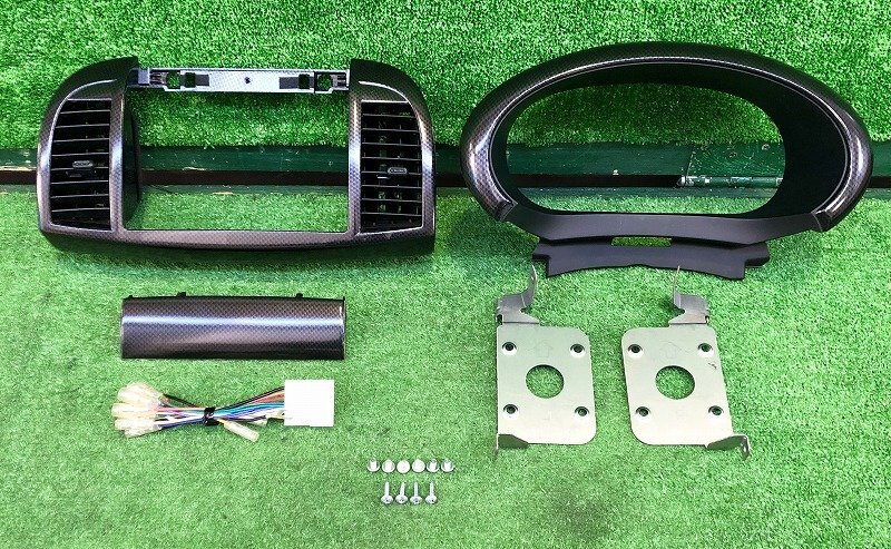 ☆マーチ K12 後期 15SR メーター オーディオパネルセット 7インチナビ用 取付部OK 傷有 送料サイズ【S】拍卖