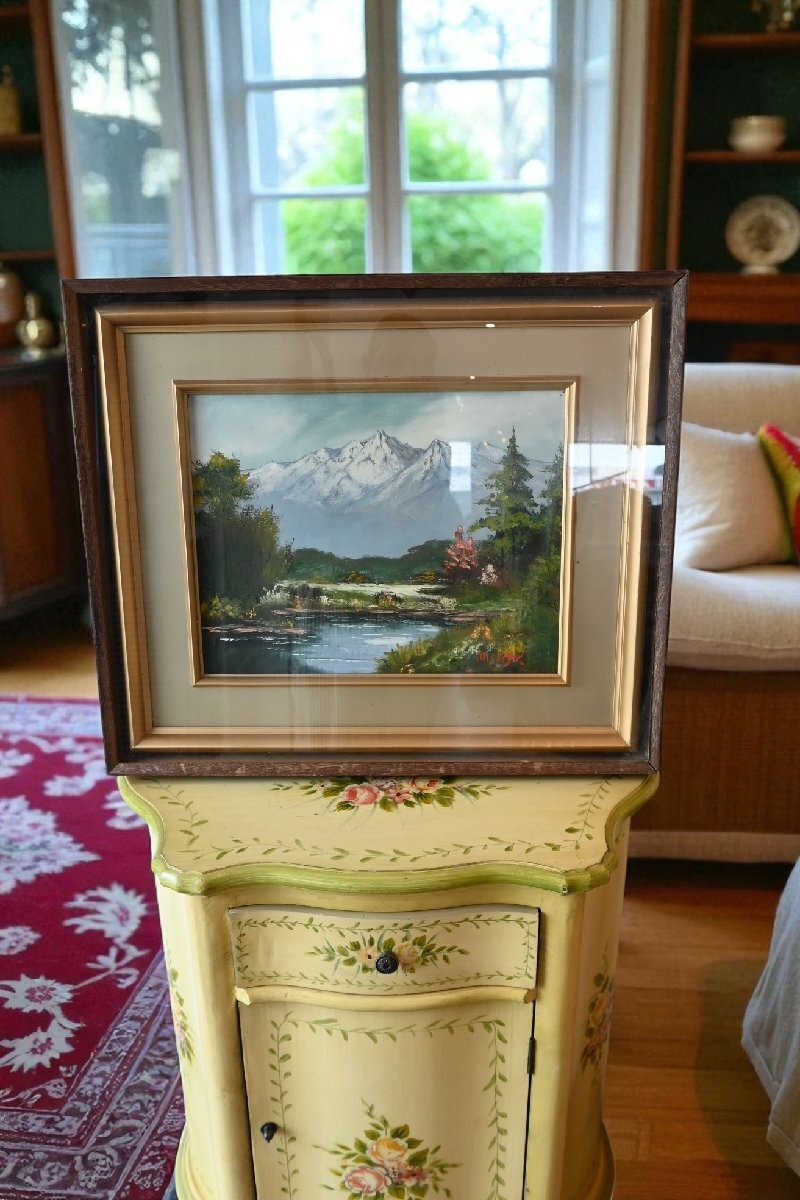 ○佐合政 油彩画作品 「中央アルプス」 山の風景 木製額 F6号 愛知県出身 應美会会員 モダン アート 古道具のgplus広島 2507i拍卖