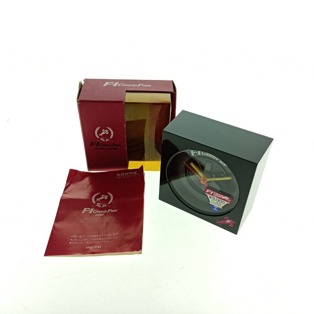 希少 置時計 F-1 GRAND PRIX 1992 F1-RO5 4RE516FA 黒赤 タイヤモチーフ レーシング アラームクロック コレクション ジャンク 中古拍卖