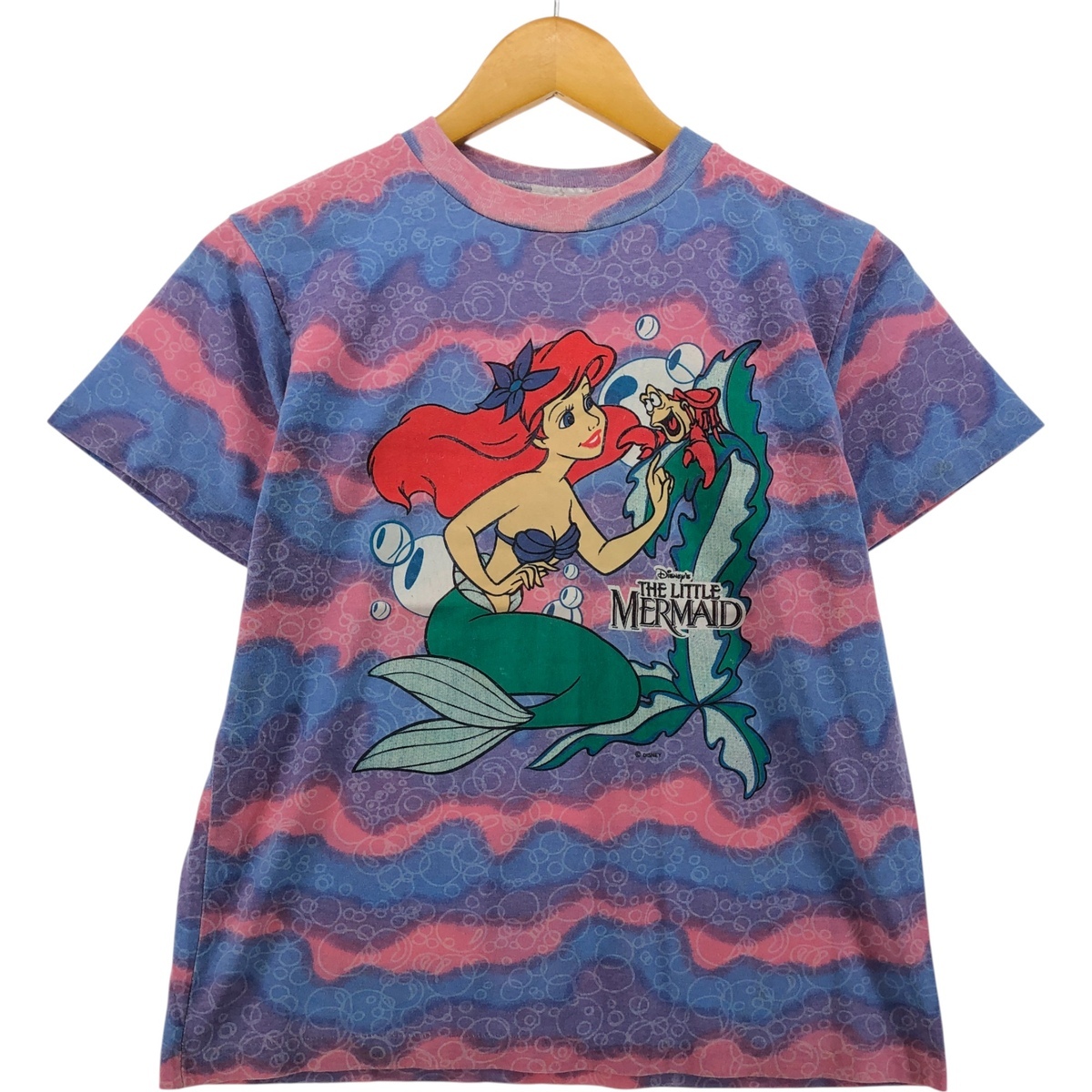 古着 90年代 ALLISON リトルマーメイド タイダイ柄 キャラクタープリントTシャツ USA製 レディースL相当 ヴィンテージ /evb010522拍卖