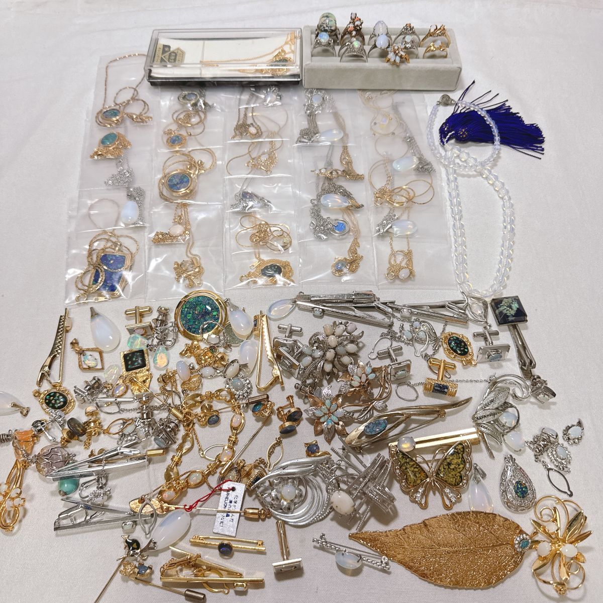 DU オパール アクセサリー まとめ 約600g 0.6kg 天然石 ネックレス ペンダント ブレスレット ブローチ リング タイピン 等拍卖