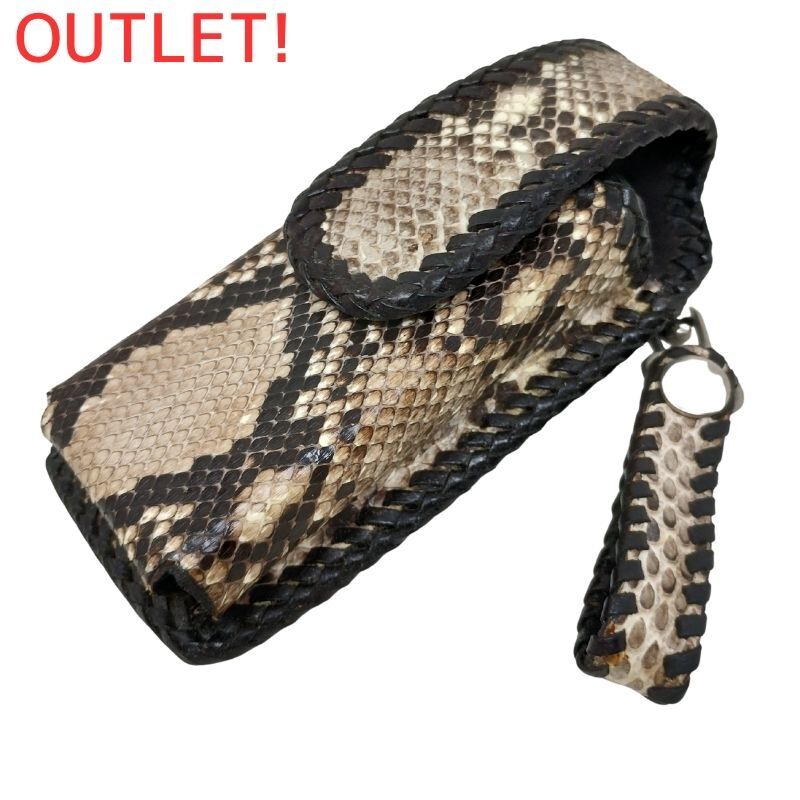 【アウトレット!】レザーツール ベルトポーチ バッグ スネークスキン(蛇革)拍卖
