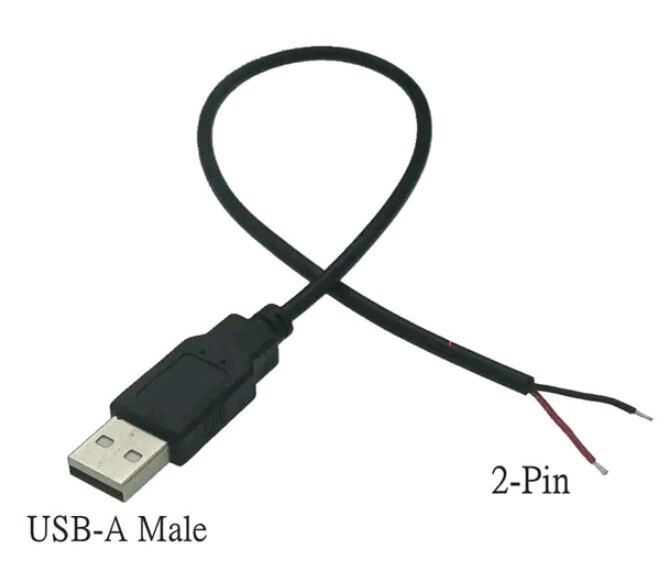 USB 2ピン 5V 電源ケーブル 1個拍卖