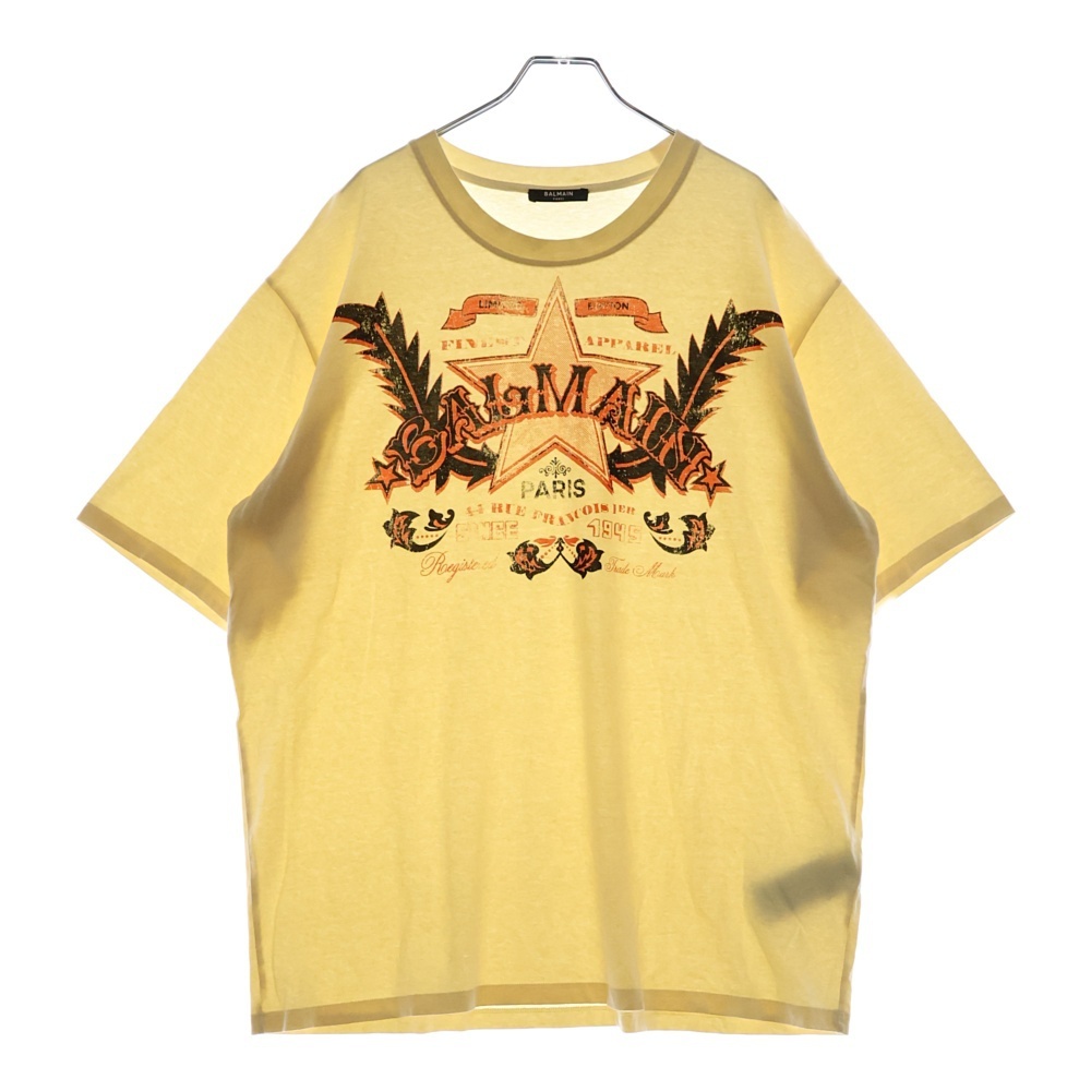BALMAIN バルマン 24SS WESTAN PRINT T-SHIRT ウエスタン プリント クルーネック カットソー 半袖Tシャツ ホワイト 41.CH1EG000GD28拍卖
