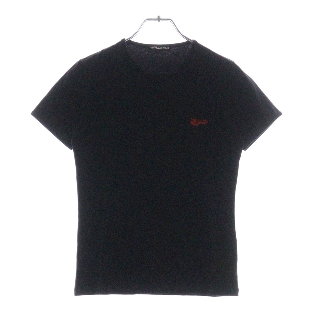 VIVIENNE TAM ヴィヴィアンタム ドラゴン ラバープリント クルーネック半袖Tシャツ カットソー レディース ブラック 016-160342拍卖