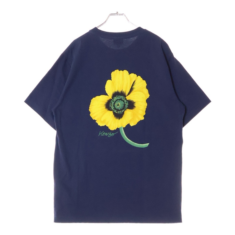 KENZO ケンゾー 花柄 グラフィックプリント 半袖Tシャツ FC55TS227CSL ネイビー拍卖