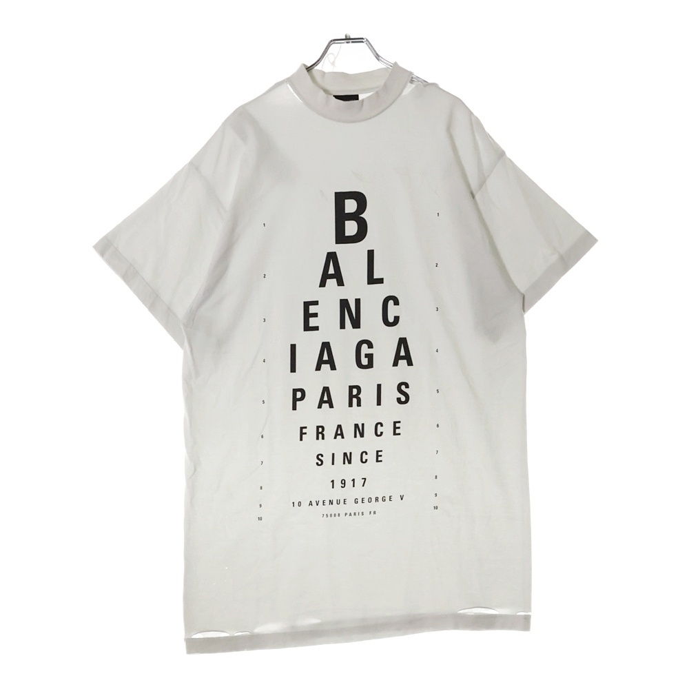 BALENCIAGA バレンシアガ 25SS Oversized Tee フロントプリント ダメージ加工 クルーネック半袖Tシャツカットソー ホワイト 811688 TRVU6拍卖