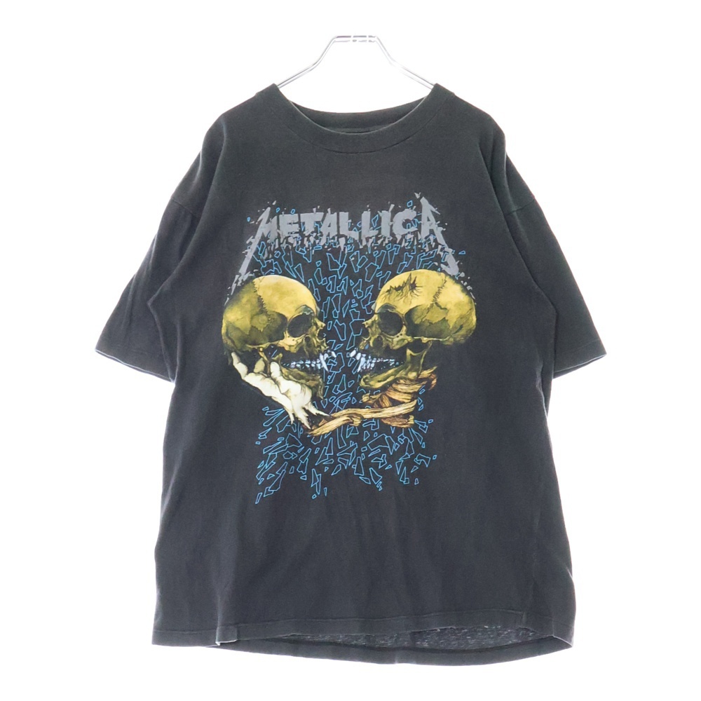 VINTAGE ヴィンテージ 90s METALLICA SAD BUT TRUE METALLI TEE メタリカ パスヘッド 両面プリント半袖Tシャツ カットソー ブラック拍卖