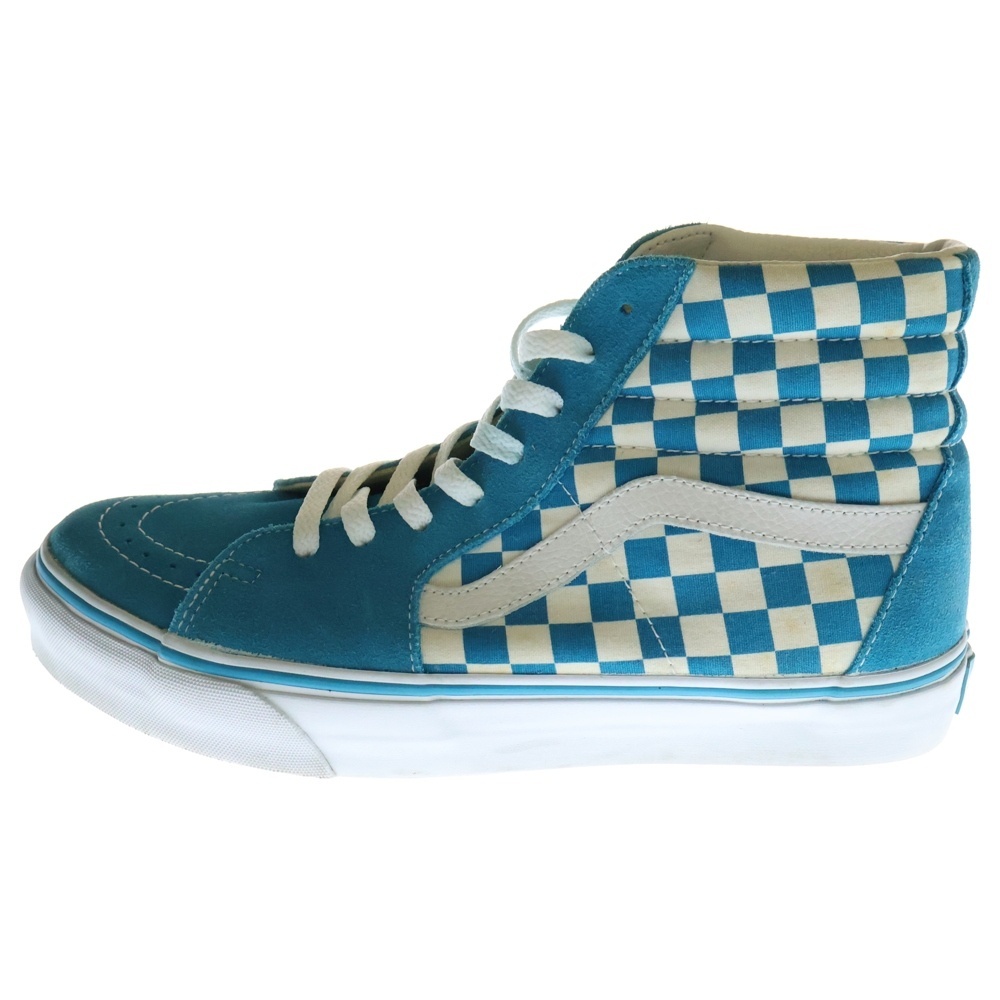ヴァンズ Sk8-Hi Chckrbrd Blue Jewel スケートハイ チェッカー ボード ブルージュエル ハイカットスニーカー US9.5/27.5cm 5569499-095拍卖