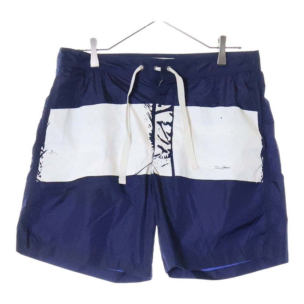 STONE ISLAND ストーンアイランド ロゴプリント ナイロンスイム ハーフパンツ 8015B02X6 ネイビー拍卖