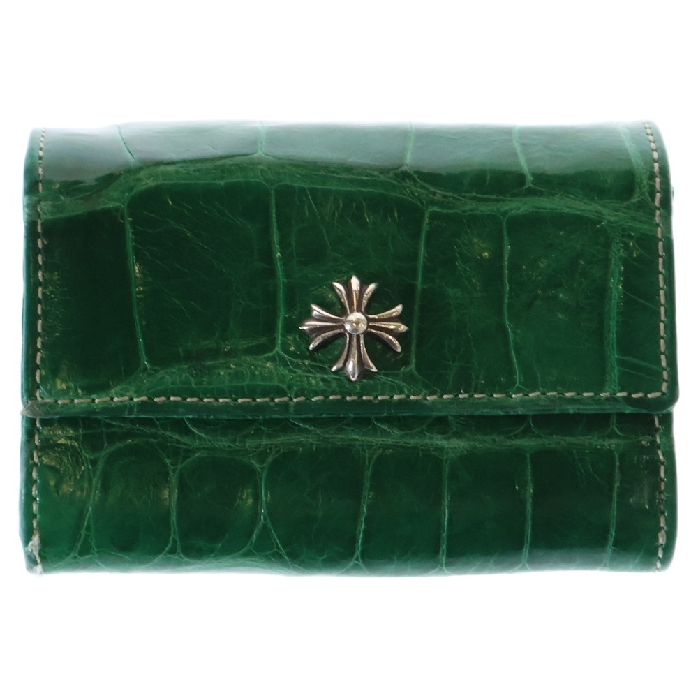 CHROME HEARTS クロムハーツ TINY WALLET タイニーウォレット CHプラスボタンクロコアリゲーター財布拍卖