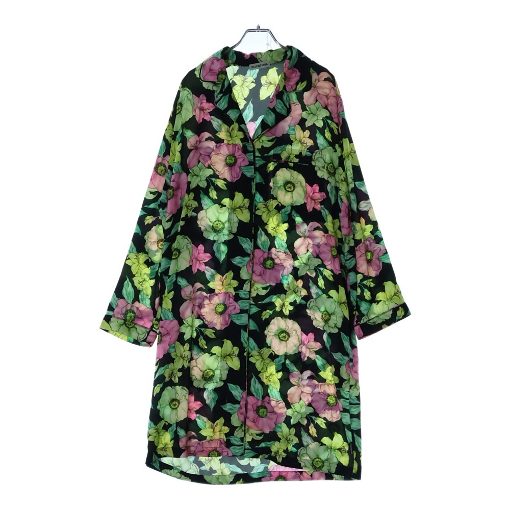 BALENCIAGA バレンシアガ フラワー総柄 ロング丈 シャツ ワンピース マルチカラー 602451拍卖