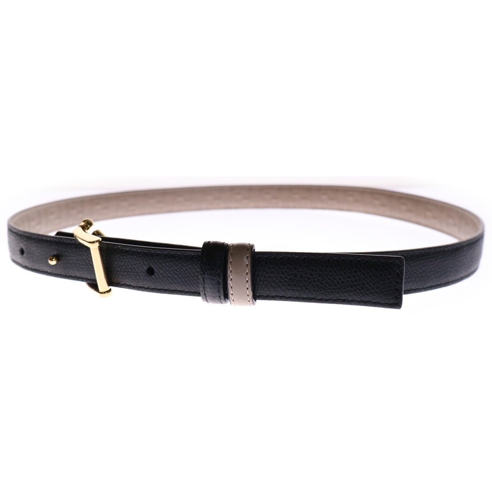 FENDI フェンディ FFダイヤモンド ナロー リバーシブル ベルト ベージュ×ブラック レザー拍卖