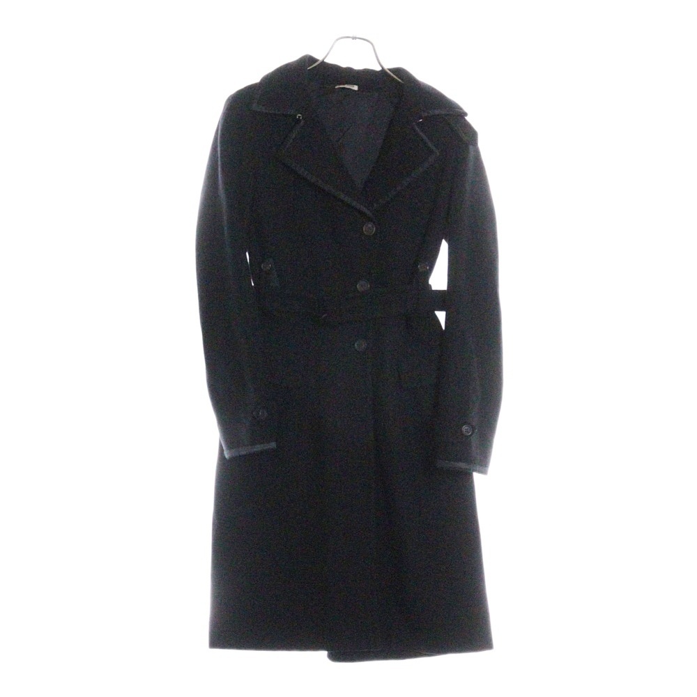 miumiu ミュウミュウ 06AW Wool Piping Trench Coat ウール パイピング トレンチコート レディース ネイビー拍卖