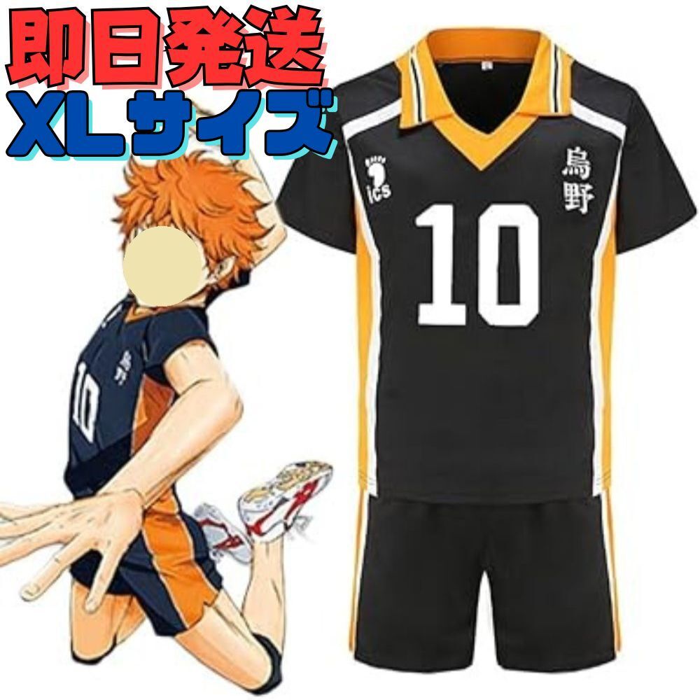 ★送料無料★XLサイズ ハイキュー!! 日向翔陽 10番 烏野高校 コスプレ ユニフォーム上下 衣装 イベント 変身 コミケ 変装拍卖