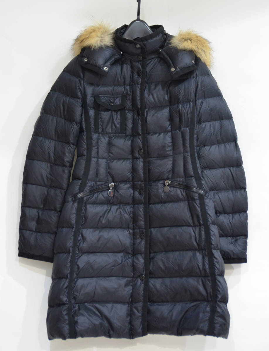 国内正規 MONCLER モンクレール ERMIFUR エルミファー エルミンヌ ファー ダウン ジャケット コート ブラック サイズ 00 Y-272537拍卖