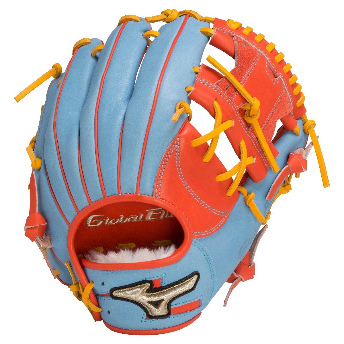 ◆ミズノ限定色》軟式GEインフィニティNEO内野手用1AJGR28313右投オレンジ/スカイブルー拍卖