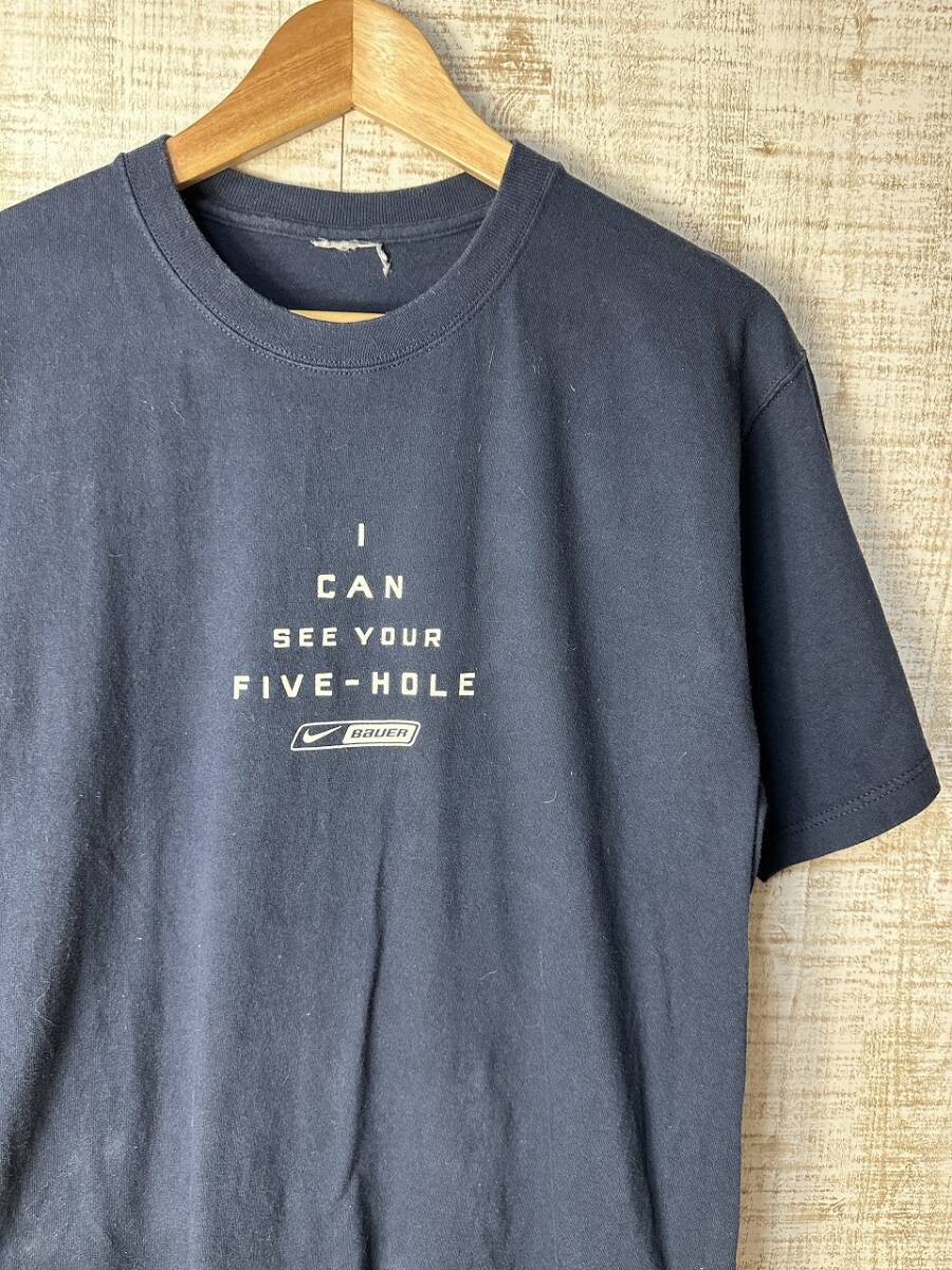 ☆US古着 NIKE ナイキ Tシャツ プリント スポーツ 半袖 ネイビー紺【Lくらい】コットン ◆5019◆拍卖