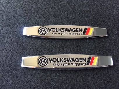 フォルクスワーゲン VOLKSWAGEN 44番 ステッカー エンブレム スクラッチを隠す 自動車 外装 ステンレススチール材質 2個セット拍卖