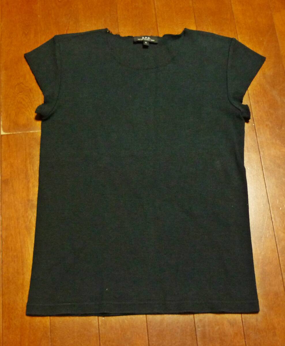 A.P.C.アーペーセー * ブラック半袖カットソー * 黒Tシャツ * 切りっ放し加工拍卖