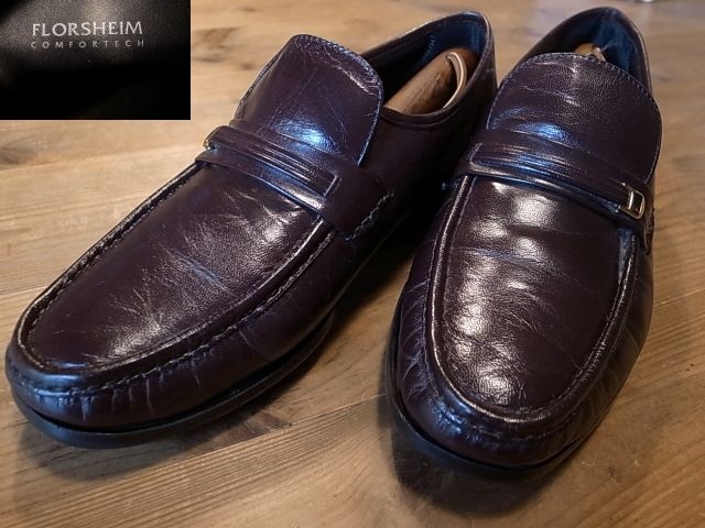 FLORSHEIM フローシャイム 革靴 茶 ローファー スリッポン レザーシューズ USA仕入 サイズ 10D 約 28㎝拍卖